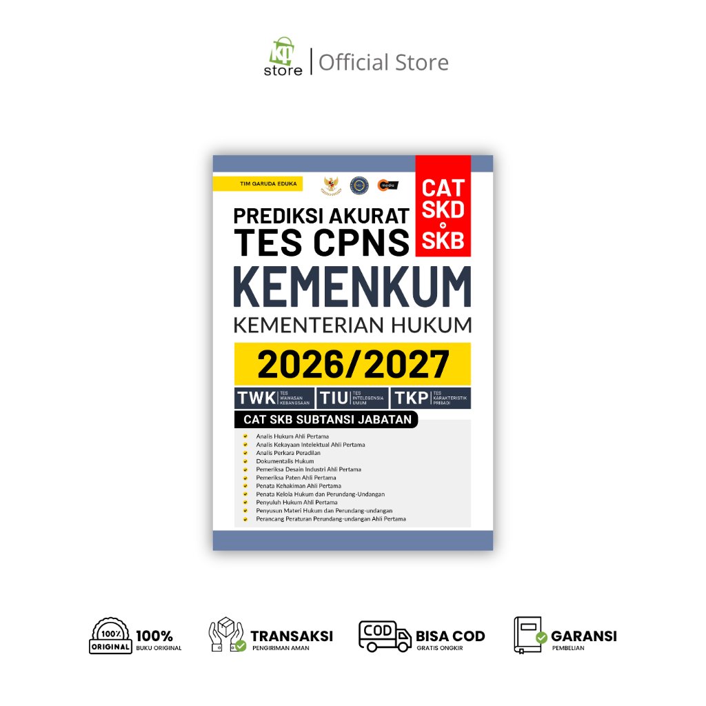 Buku Pasti Bisa Lolos CAT CPNS SKD + SKB KEMENKUM 2025/2026 Kementerian Hukum