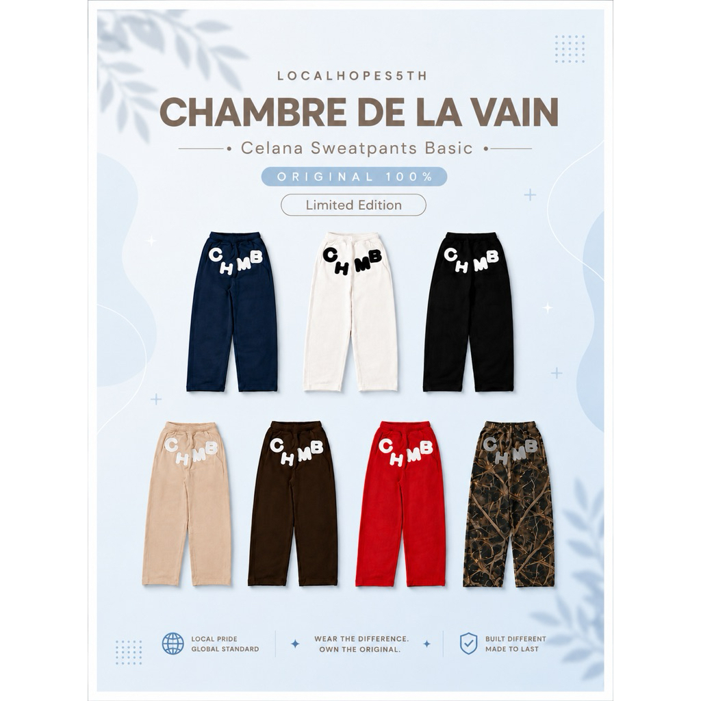 [ORIGINAL 100%] Celana Sweatpants Chambre De La Vain - Sweatpants CHMB - Celana Chmb Purdy Black - C