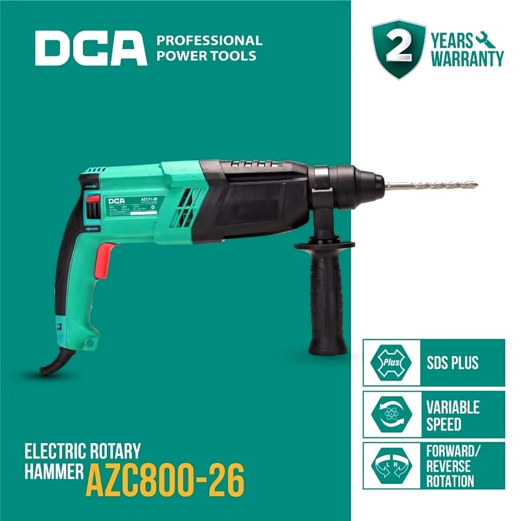 Bor Beton Rotary Hammer Drill DCA AZC800-26 3 Fungsi