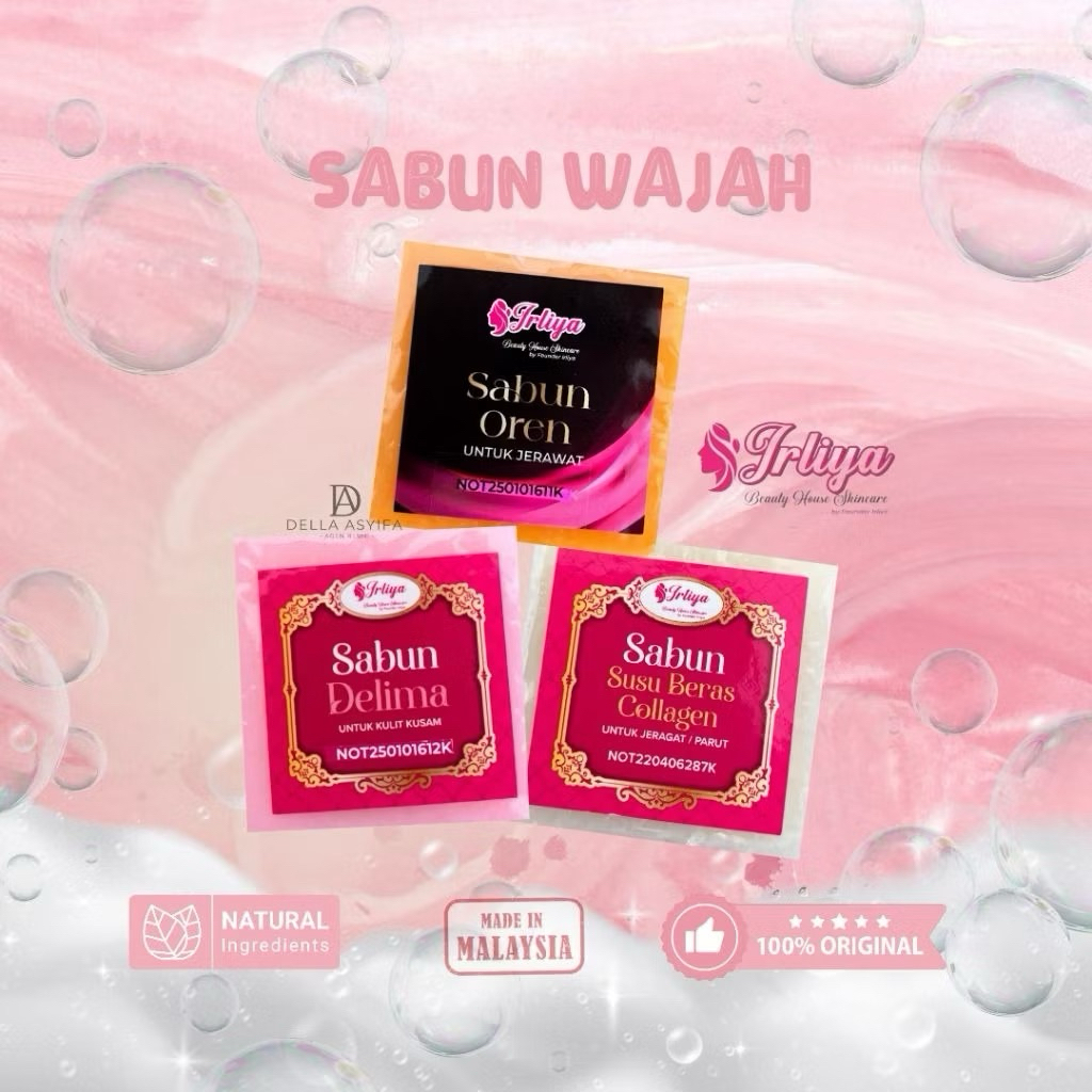 IRLIYA SKINCARE / Facial Wash irliya / sabun batang irliya / IRLIYA BEAUTY SKINCARE / 100% ORIGINAL