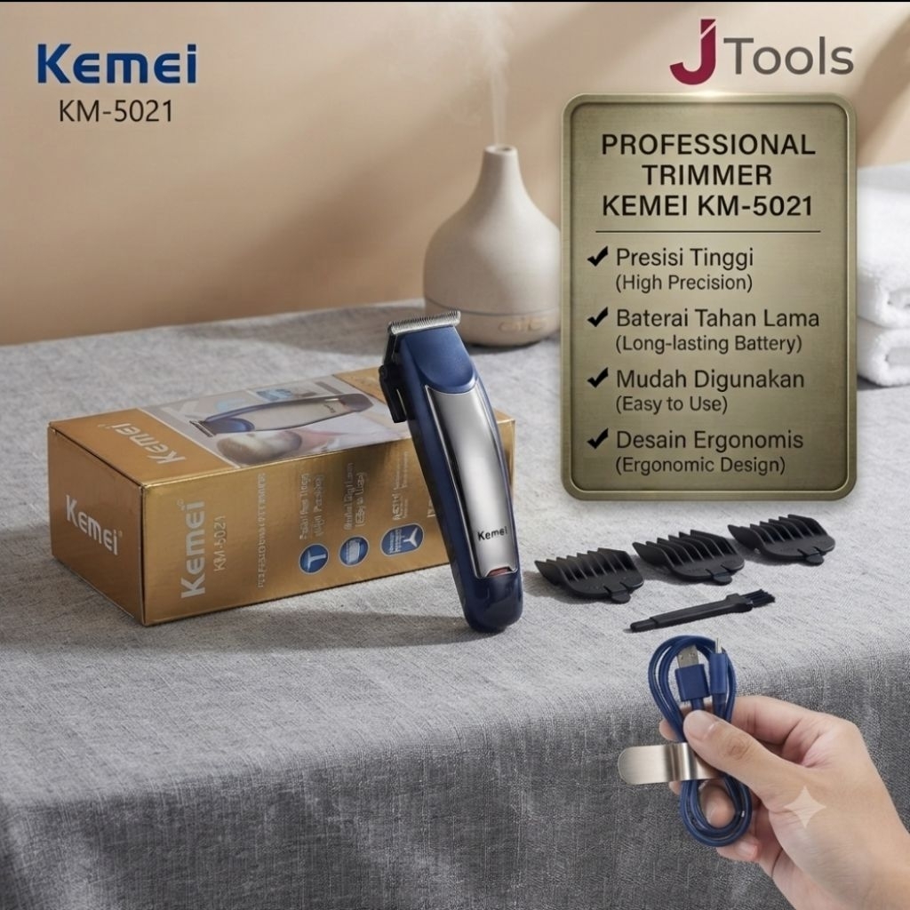 Kemei KM5021 / KM 5021 Alat Cukur Rambut Mesin Baterai