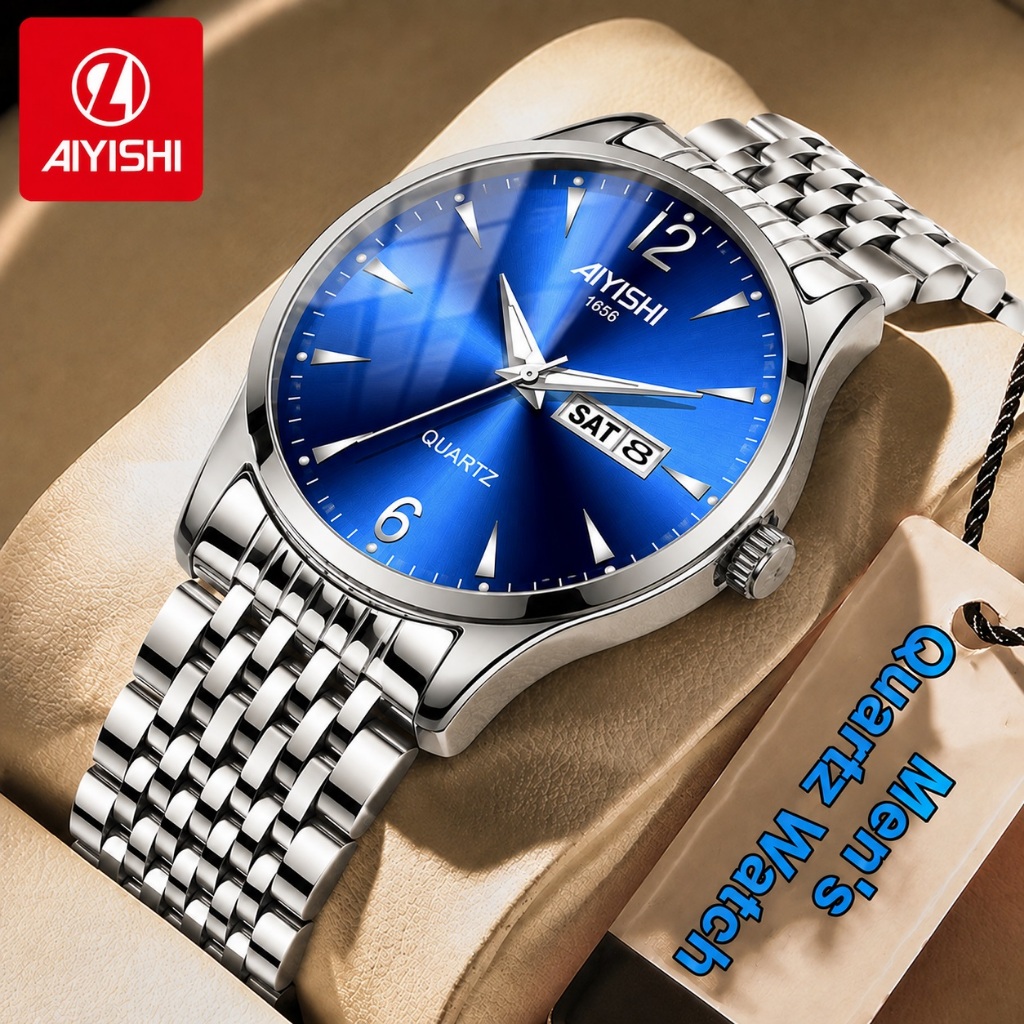 Jam Tangan Pria AIYISHI Original Tahan Air Analog Kalender Army Quartz Anti Air Untuk Cowok / Jam Ta