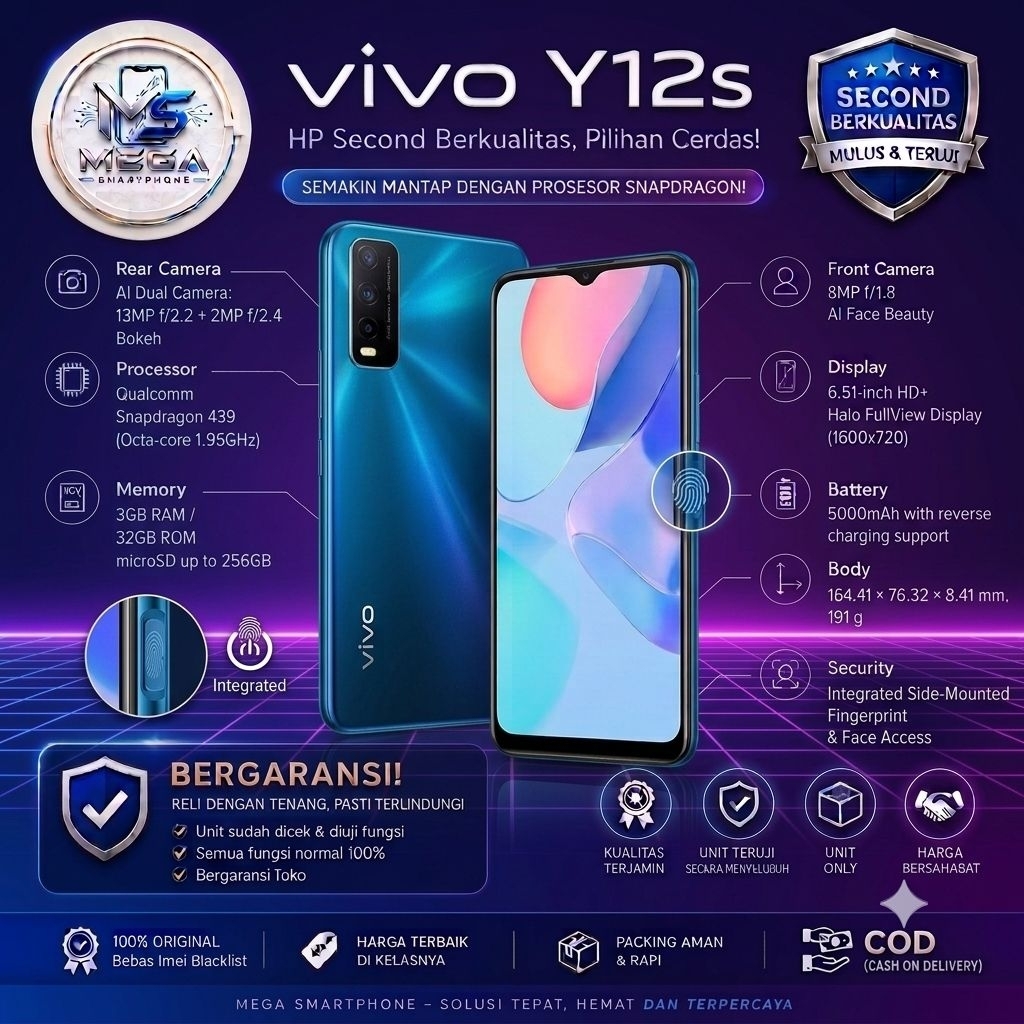VIVO Y12S | HP Second Unit Only