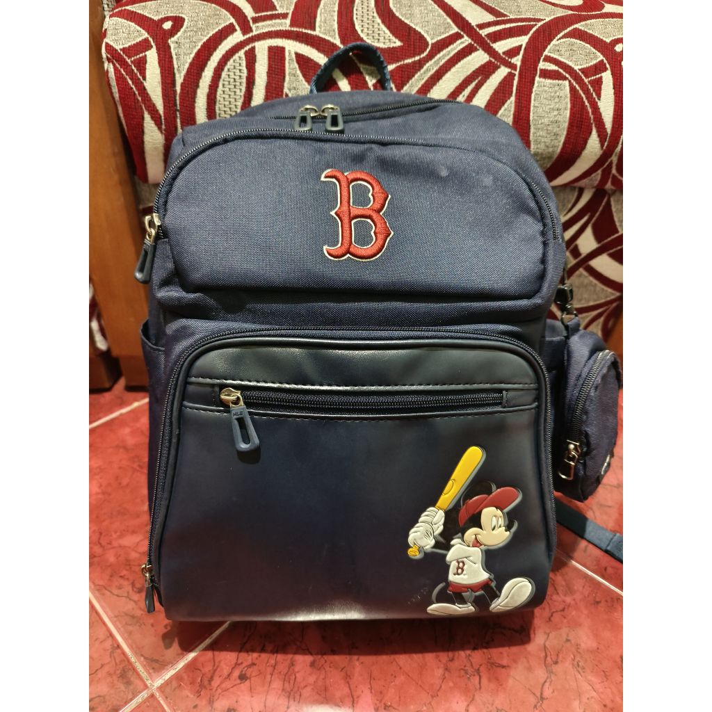 Tas Ransel Anak MLB x Disney Mickey Original Warna Blue Navy Kondisi Second Pemakaian