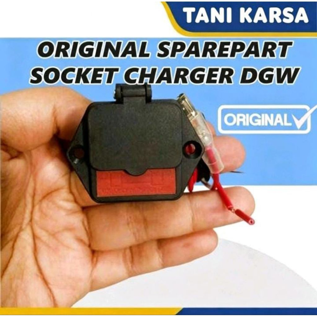 Sparepart Sprayer DGW Original CHARGER SOCKET Sprayer DGW - Hitam-merah
