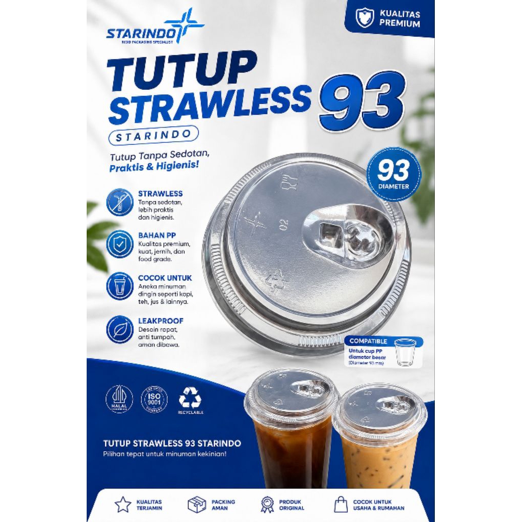 tutup lid strawless 93 starindo