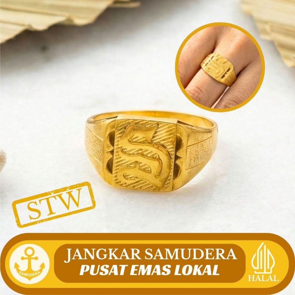 CINCIN GOLD POLOS MODEL STEMPEL LOGO HURUF S (STW)