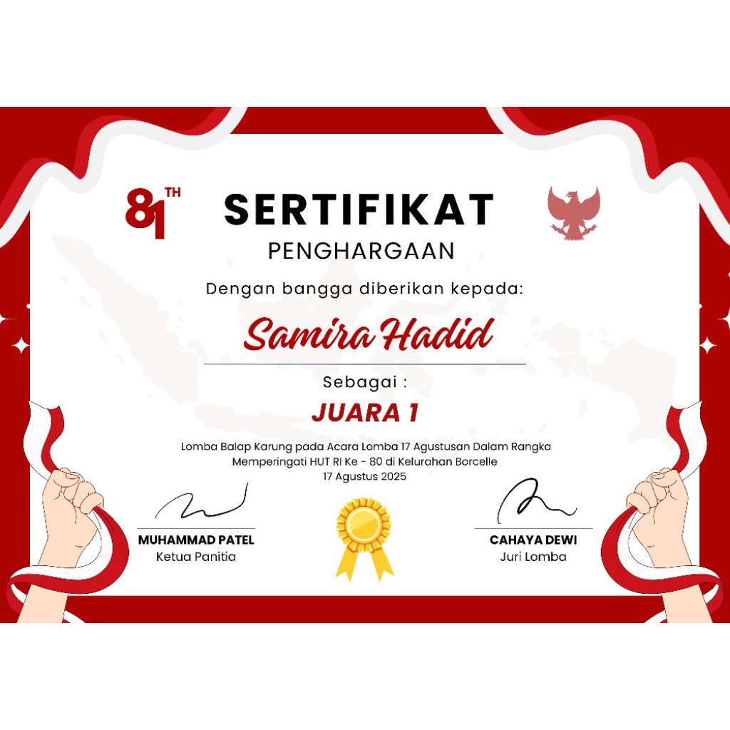 SERTIFIKAT LOMBA 17 AGUSTUS