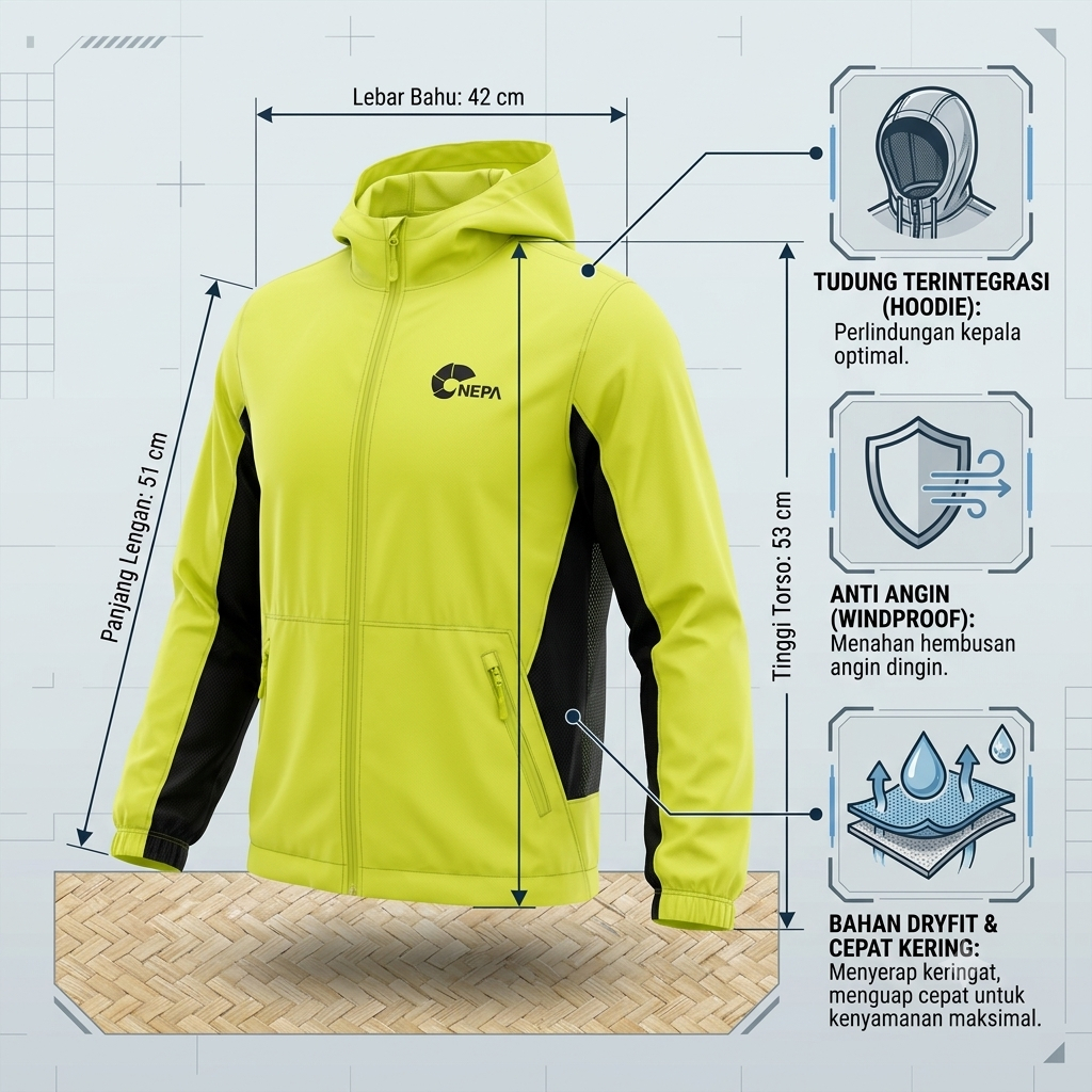 jaket running NEPA size S/XS