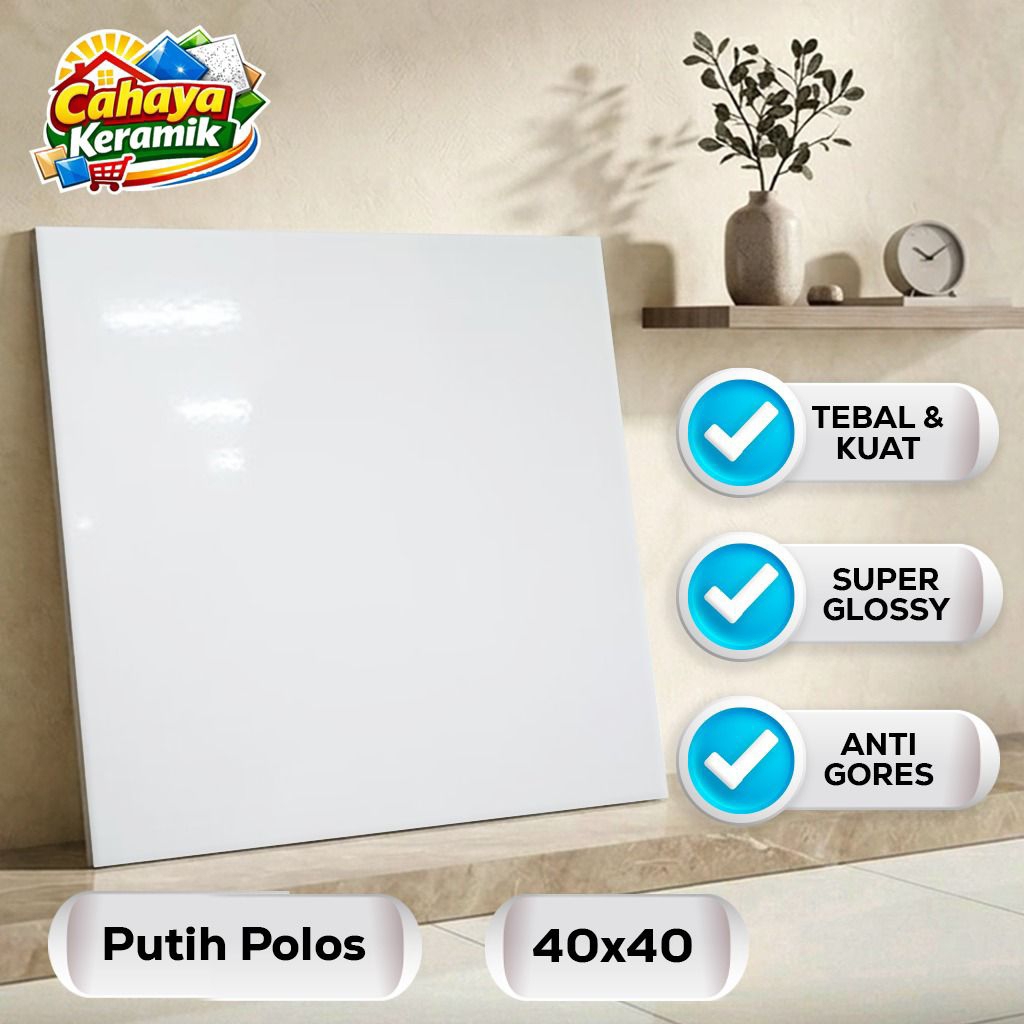 Keramik Putih Polos 40x40