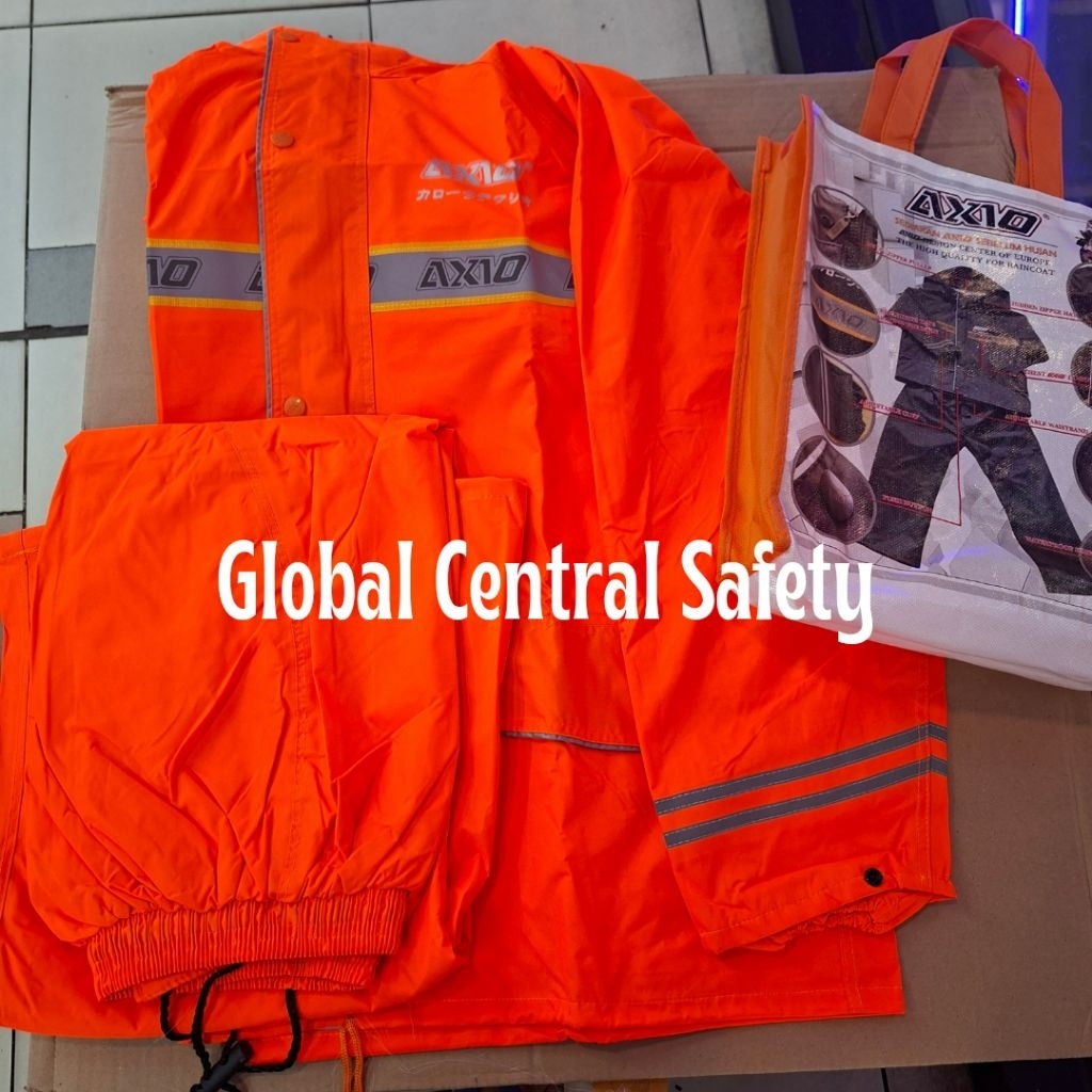 Jas Hujan Axio 882 Warna Oren / Axio 882 Bahan Parasut Original