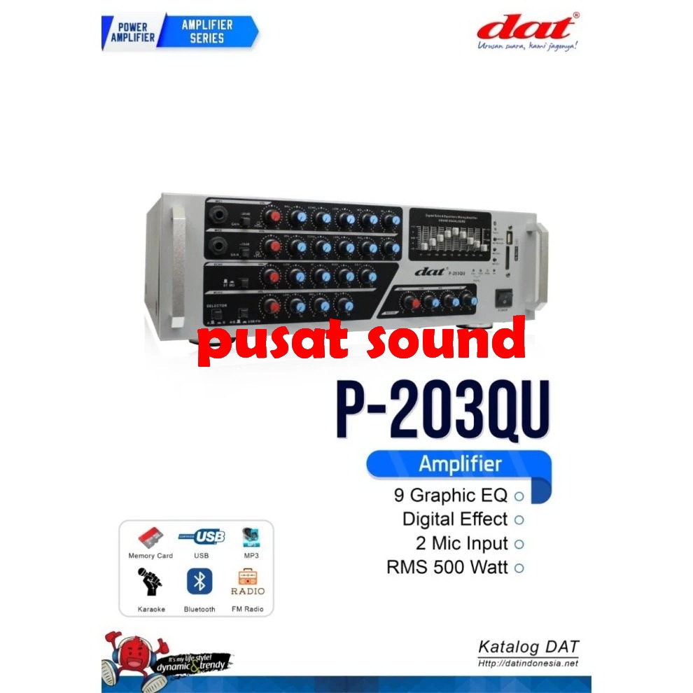 Power ampli dat 203 original amplifier p203qu equalizer p 203qu