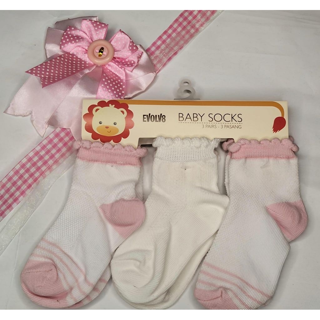 Balmora kaos kaki kids 3pasang pink girl 6-12 bulan-Evolvo8