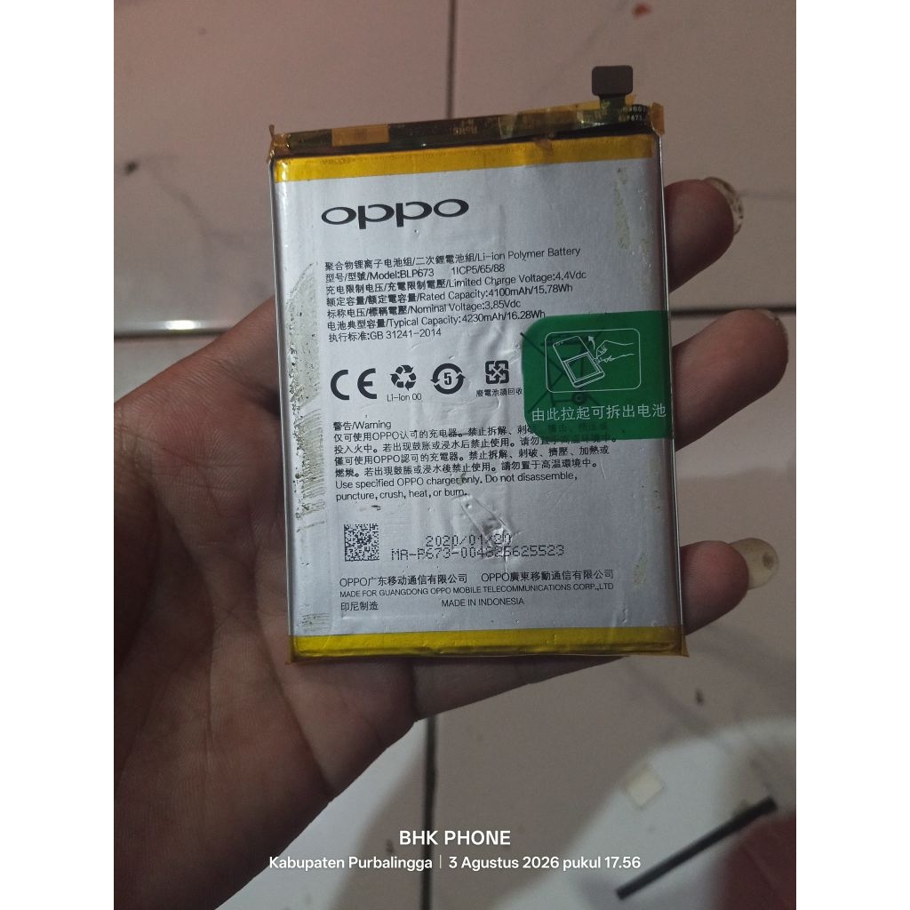 baterai cabutan Oppo a31