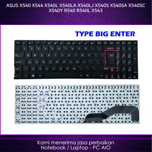 Keyboard Big Enter ASUS X540 X544 X540L X540LA X540LJ X540S X540SA X540SC X540Y R540 R540L X543