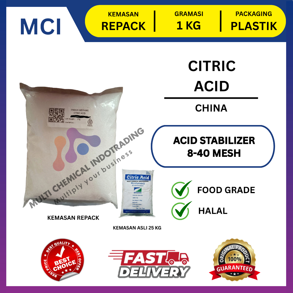 CITRIC ACID MONOHYDRATE / CITRUN / ASAM SITRUS ex. CHINA - 1 KG