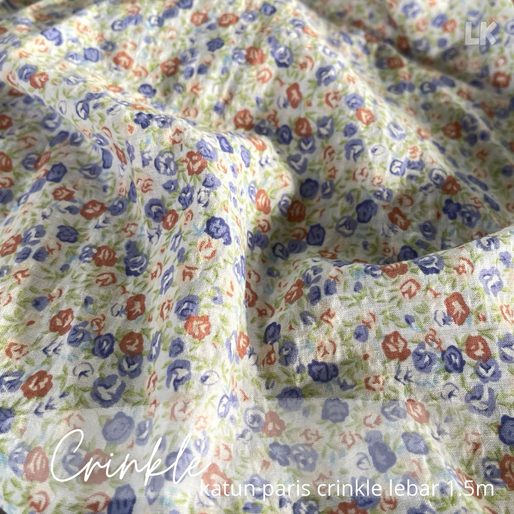 Kain katun paris crinkle - katun crinkle motif - kain crinkle - kain katun crinkle - crinkle cantik 