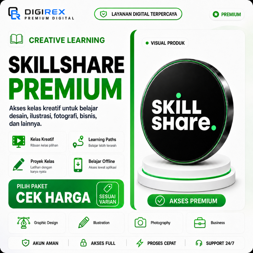 SKILLSHARE PREMIUM PRIVATE 1 BULAN FULL GARANSI