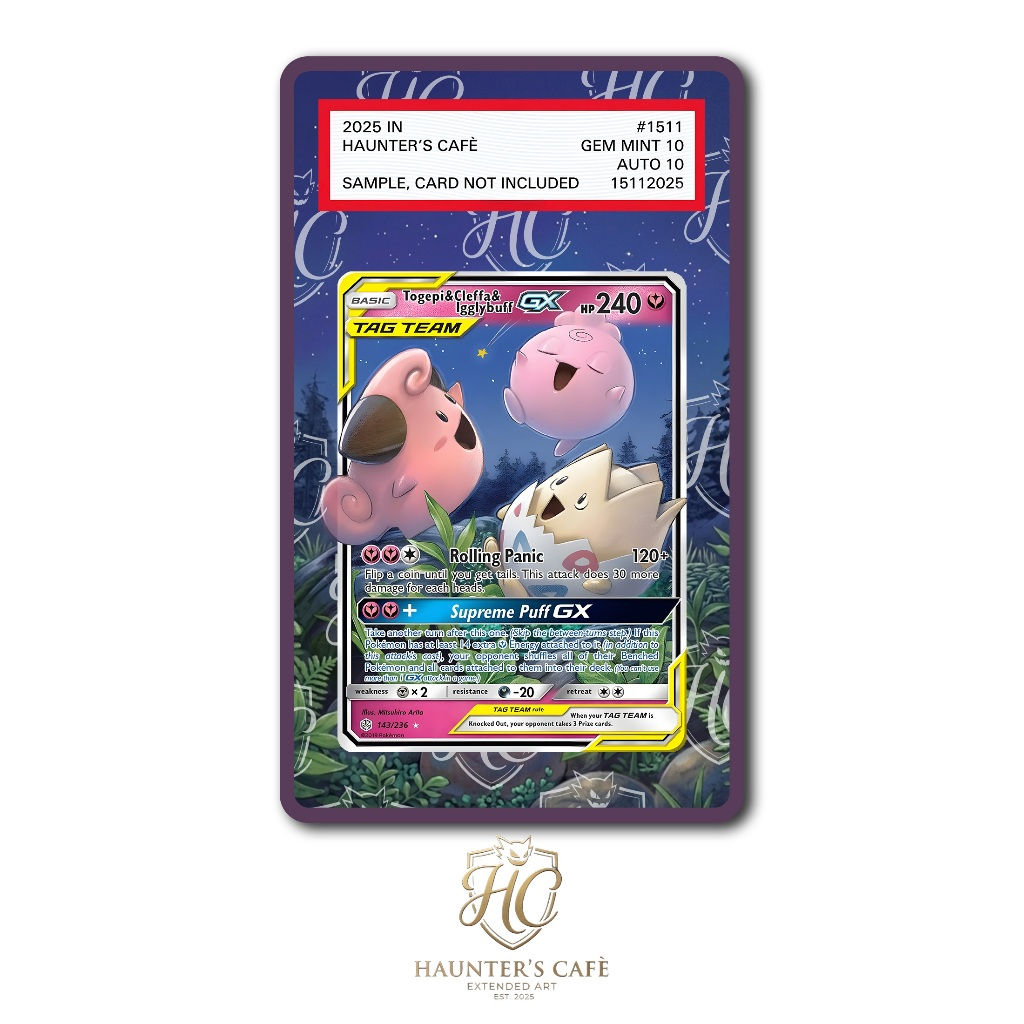 Togepi & Cleffa & Igglybuff GX #143 Pokemon Cosmic Eclipse (Custom Extended Art)