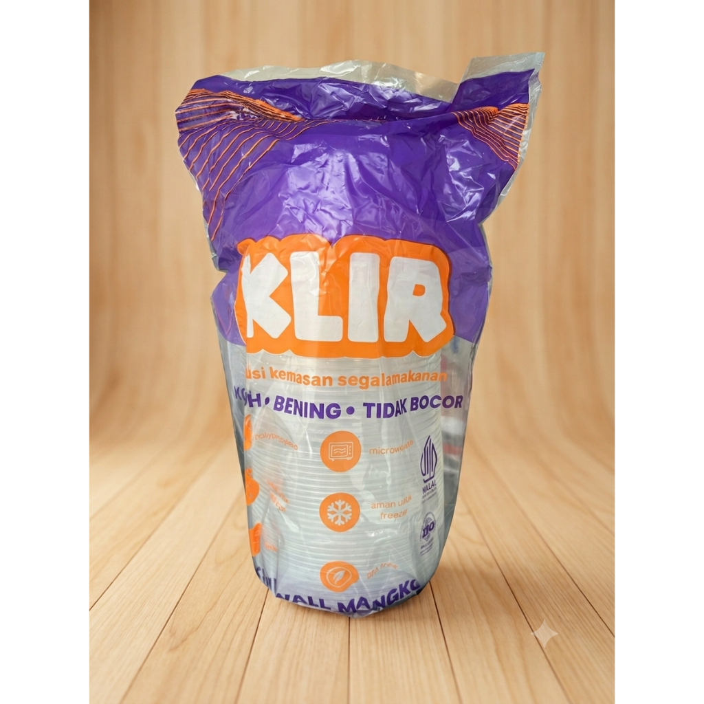 KLIR 25 Mangkok Plastik Thinwall 400ml - Transparan, Tahan Panas, Food Grade / KLIR Bowl 400ml - Man