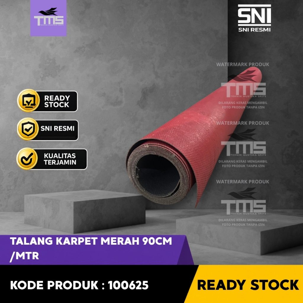Talang Karpet Merah 90 cm per Meter PVC Fleksibel Tahan Air Anti Bocor Pelapis Talang Atap Rumah Ban
