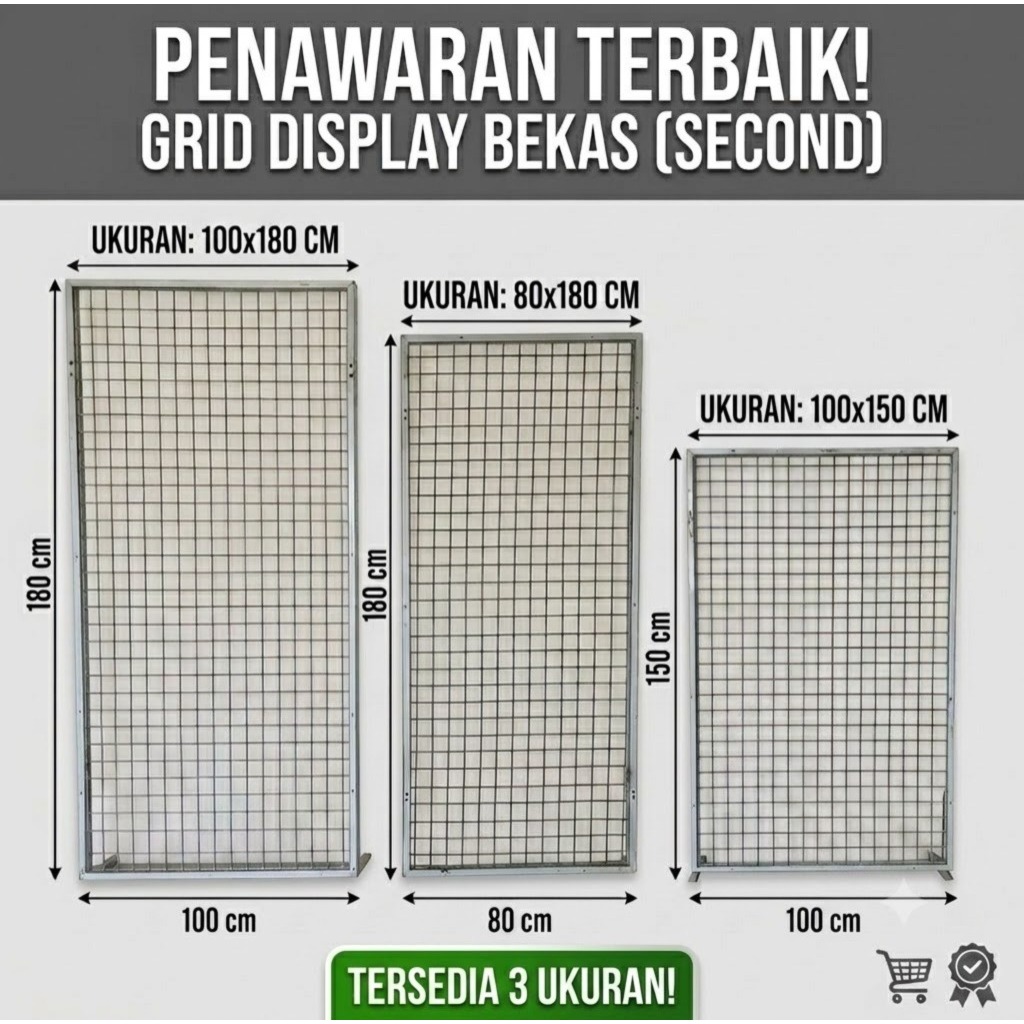 [VLN] SECOND/BEKAS  RAM BESI 3 UKURAN/RAM DINDING SECOND 3 UKURAN/RAM KERANJANG