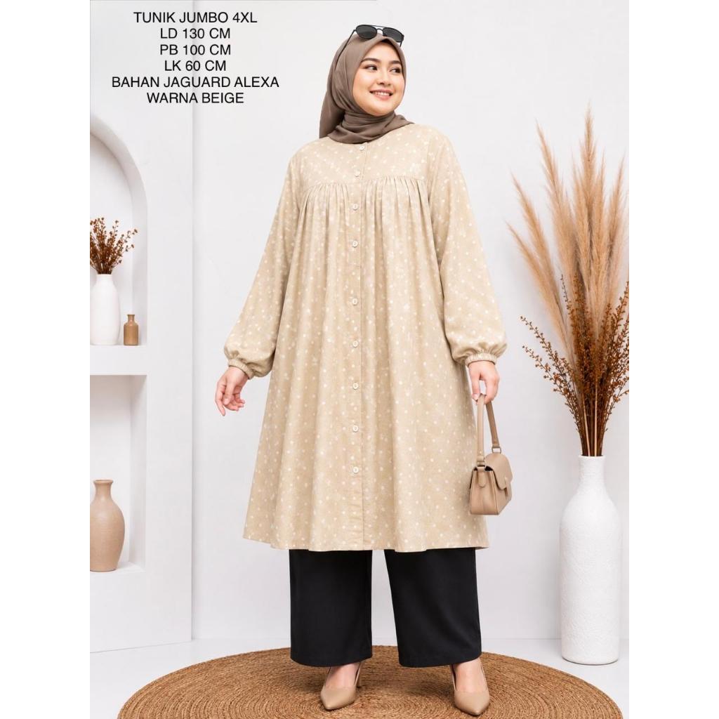 Tunik Jumbo Ld 130 Cm Motif Bunga Terbaru - Yura Tunik