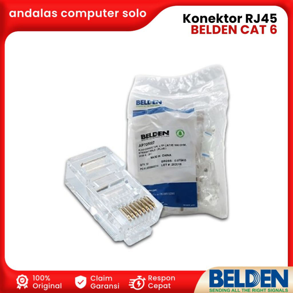 KONEKTOR BELDEN RJ45 CAT6 ORIGINAL Belden connector RJ45 Cat 6 Konektor RJ45 CAT6 ORIGINAL BELDEN