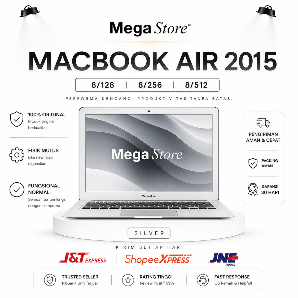 MacBook Air 2015 Core i5 RAM 8GB SSD 128GB/256GB Original Bergaransi | Laptop Apple Second