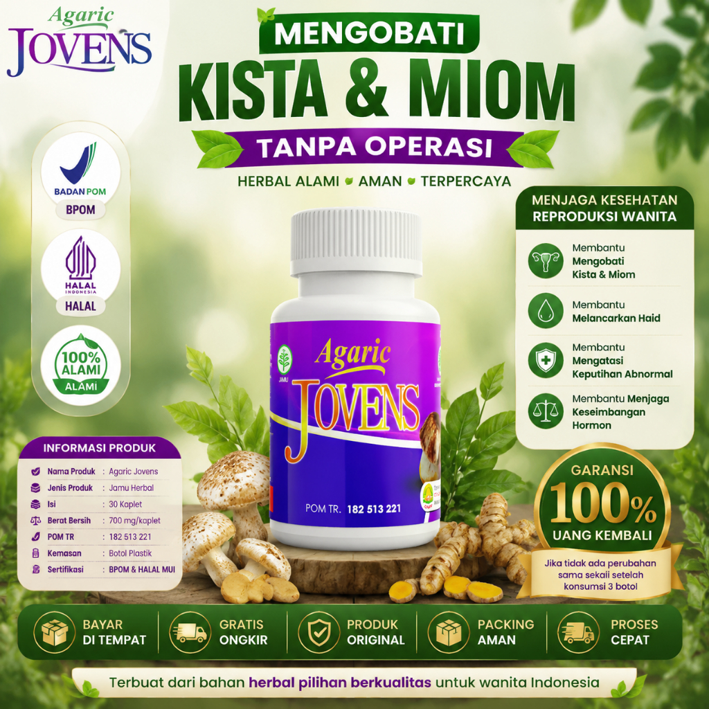 Obat Herbal Kista Miom Benjolan Kanker Ovarium Tumor Bartholin Endometriosis Serviks isi 30 kaplet |