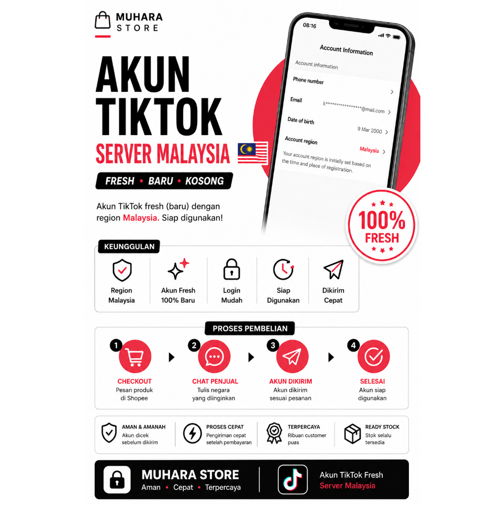 AKUN TIK*TOK MALAYSIA | AKUN FRESH | BY REQUEST
