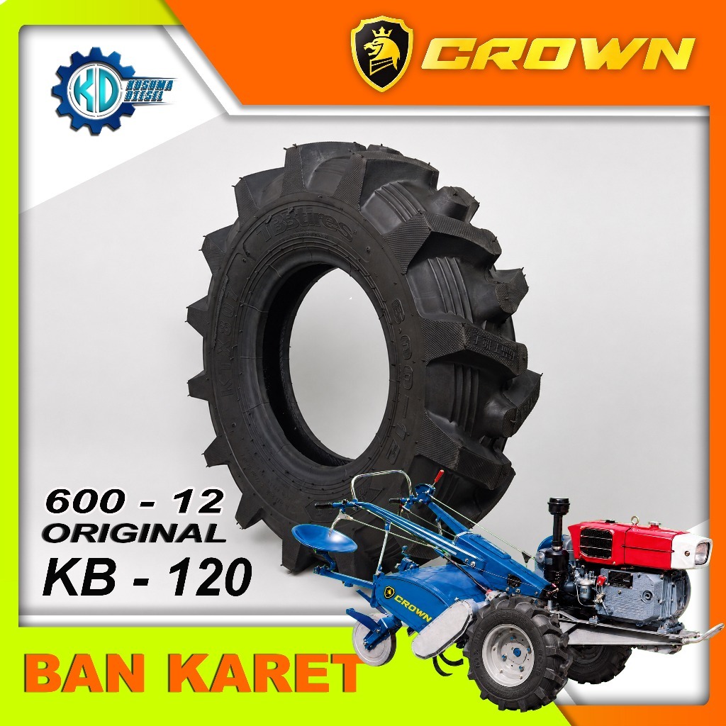 Ban Karet Crown KB-120 600/12 untuk Traktor Pertanian - BAN LUAR - AGRINDO - CROWN  - ORIGINAL - RIN