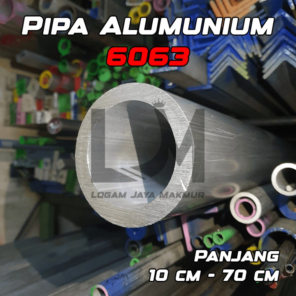 Pipa Alumunium / Aluminium 6063 OD 101.6 mm x ID 76.2 mm Tebal 12.7 mm Harga panjang per 10 cm • 15 