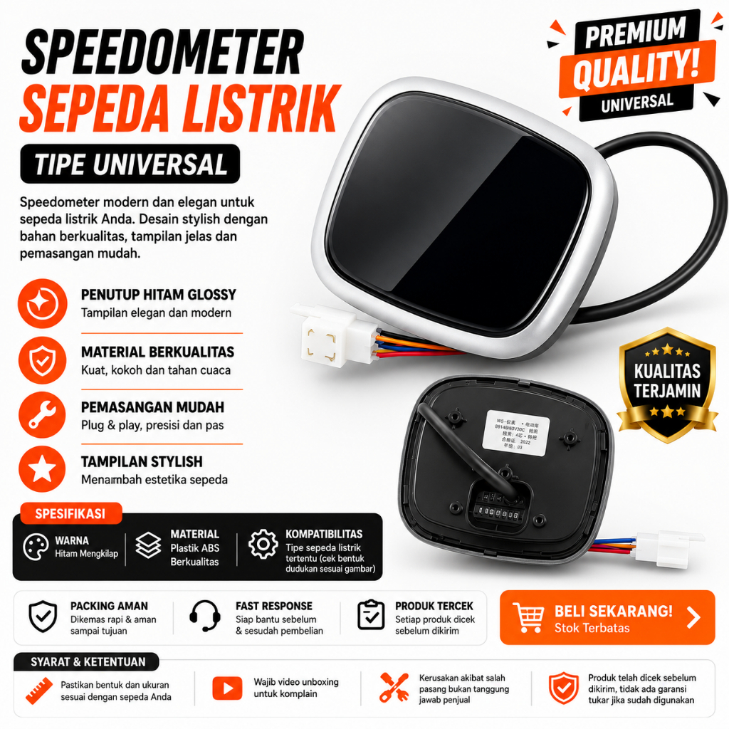 Speedometer Sepeda Listrik Universal