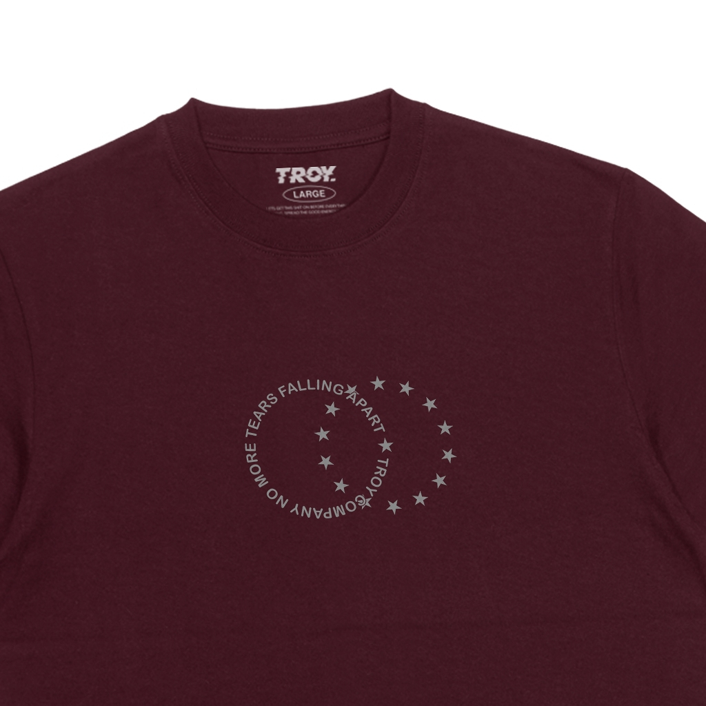 Troy Company T-Shirt Maroon White Orbit Star - Kaos Pria Lengan Pendek Maroon Putih MTD 3676