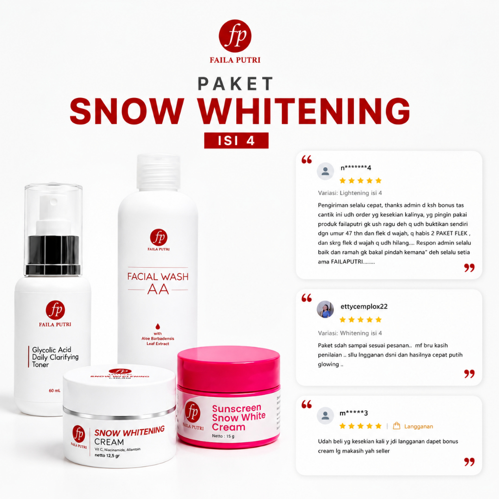 FAILA PUTRI - Skincare Set - Paket Whitening Expres - 4pcs