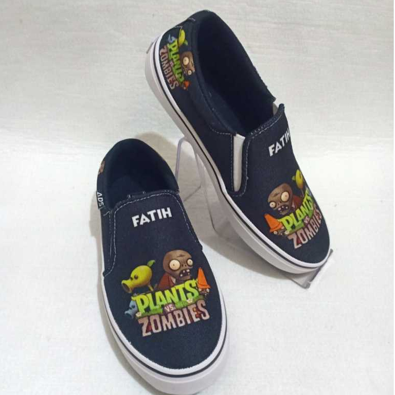 ADS I SEPATU ANAK LARAKTER PLANTS ZOMBIE I GRATIS CETAK NAMA JUGA REQUEST GANTI GAMBAR DAN WARNA SEP