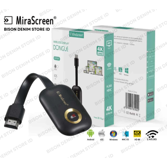 Dongle MiraScreen G9 Plus HDMI Wireless Display Dongle 5G 2.4G Dual Band 4K RESOLUTION