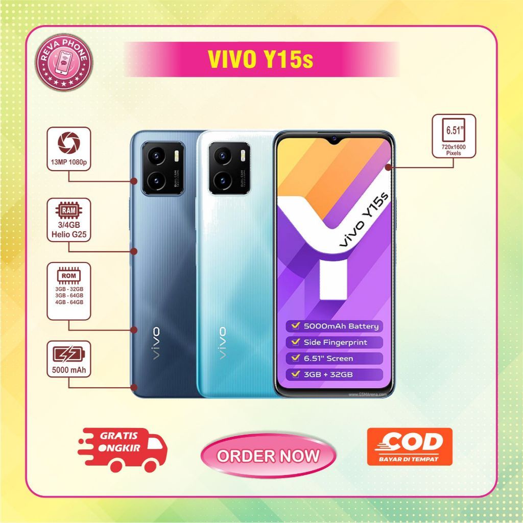 HP VIVO Y15S RAM 3/32GB RAM 3/64GB Normal second batangan siap pakai tested