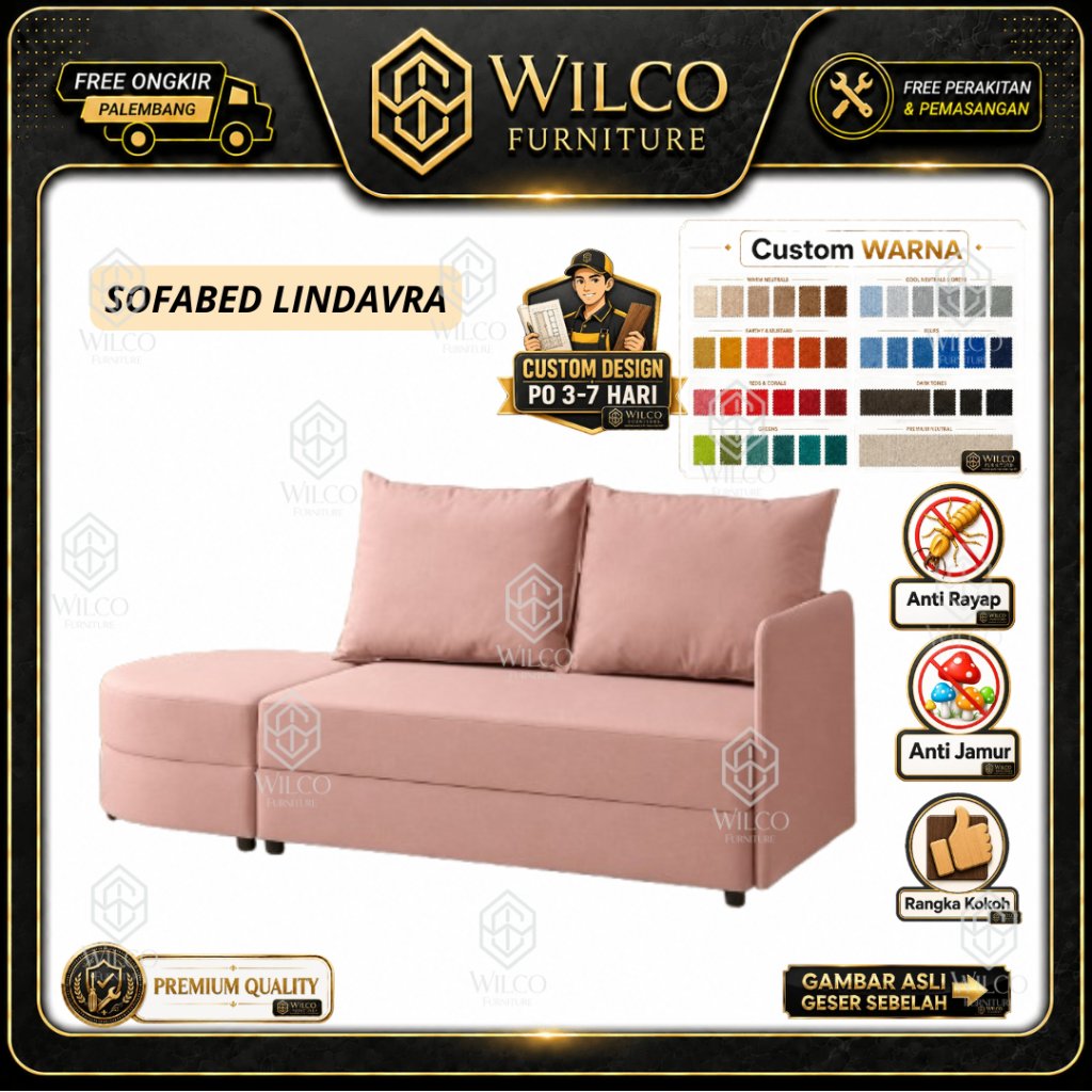 SofaBed LIndavra Custom | Sofa Tamu Custom Sofa Bed Bahan Canvas