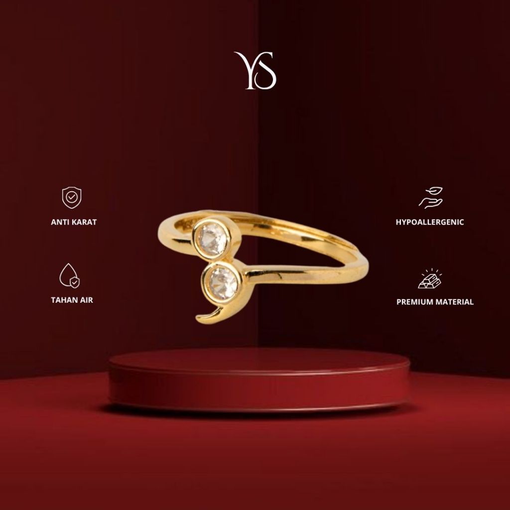 YS - Semicolon Ring | Cincin Semicolon Mental Health Premium | Titanium Anti Karat Anti Luntur | COD