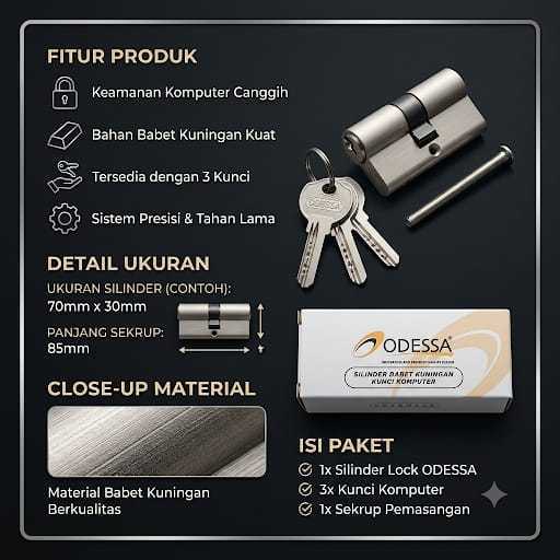 Silinder Kunci Pintu Odessa Besar