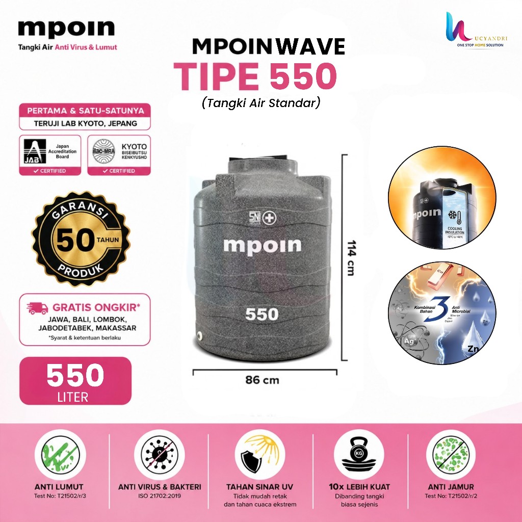 Tangki Air MPOIN PLUS 550 Wave Toren Tandon 550 Liter
