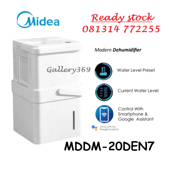 Midea MDDM-20DEN7 Dehumidifier Rubik'S Cube Putih - Silent Design & Smart Dehumidification - 12L Wat