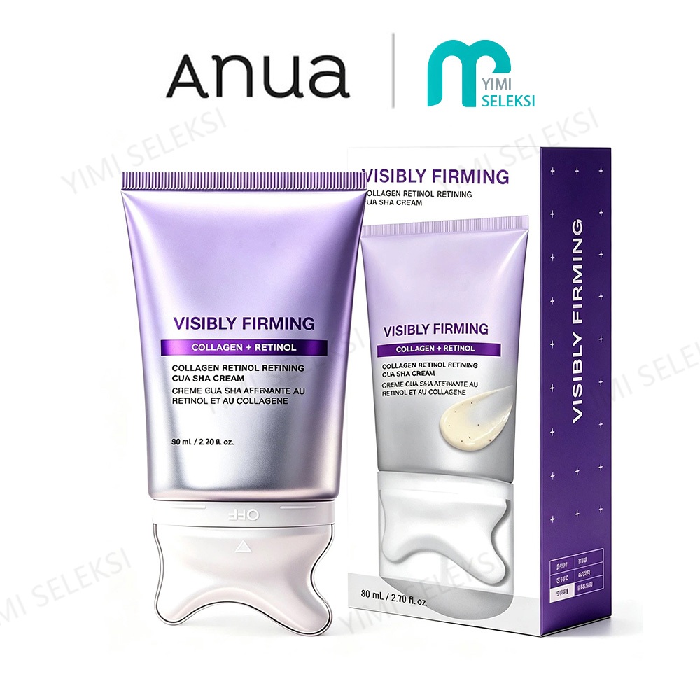 ANUA Collagen Retinol Gua Sha Cream 80ml | Krim Wajah Korea Anti Aging Moisturizer dengan Retinol & 