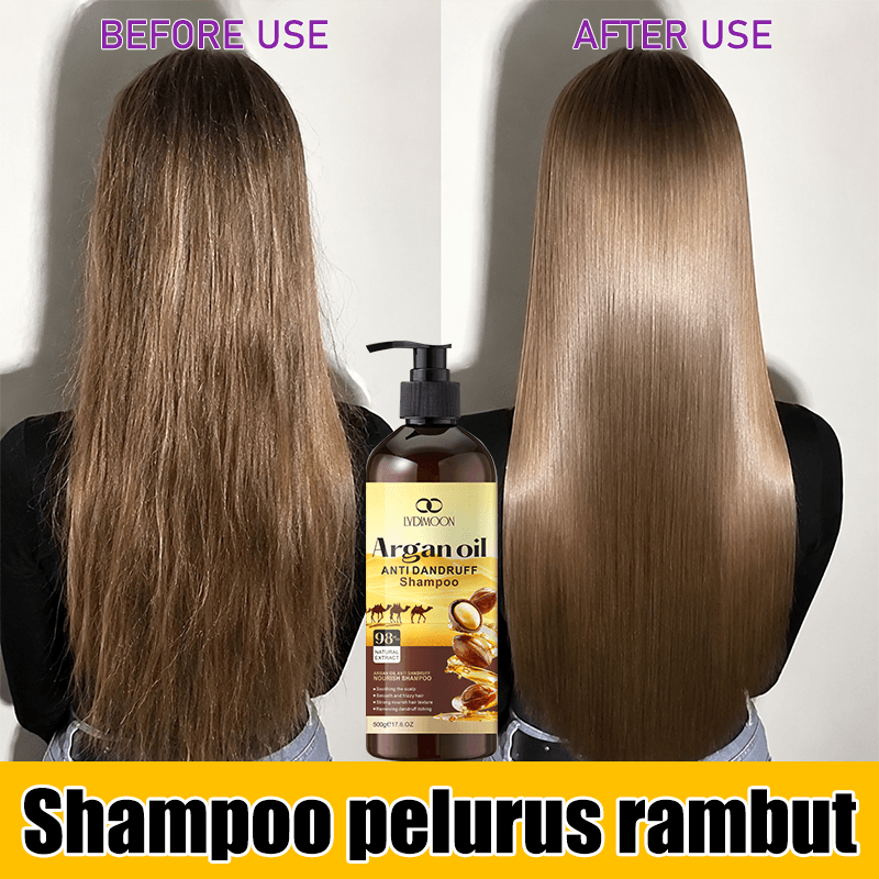 shampoo pelurus rambut argan oil+keratin smoothing  memperbaiki rambut rusak argan oil rambut rusak 