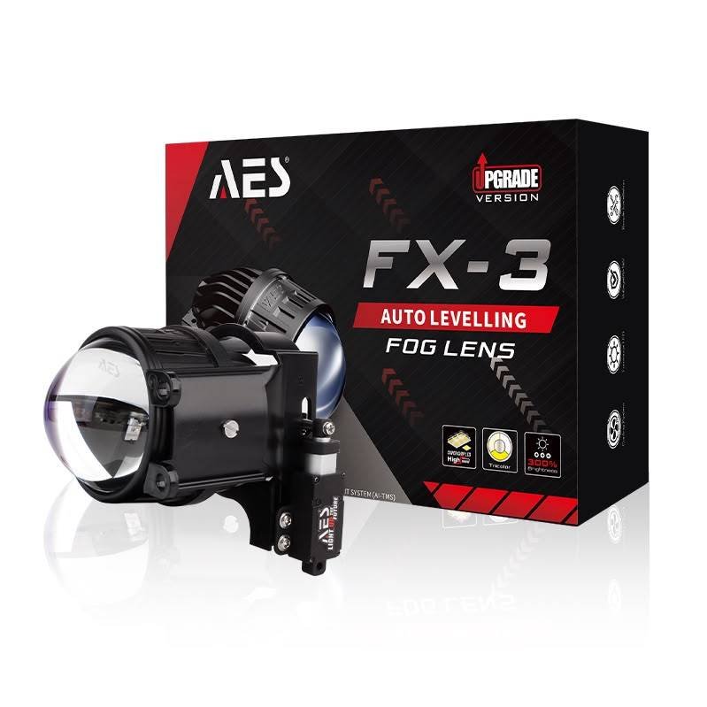 Foglamp AES FX3 3 warna Auto Levelling AES paket lengkap foglamp dan leveling