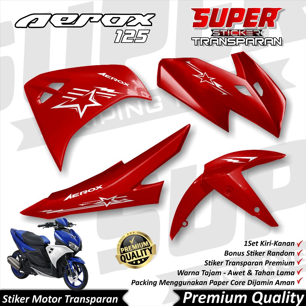 Stiker Aerox Transparan keren Striping Aerox 125 Stiker Transparan UV AeroxStriping Aerox 125 STAR