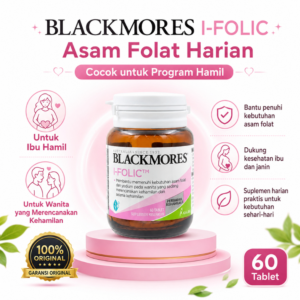 Blackmores I-Folic Asam Folat Premium Untuk Wanita Hamil Dan Promil
