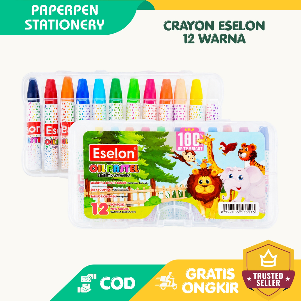 Crayon Eselon 12 Warna Crayon Oil Pastel